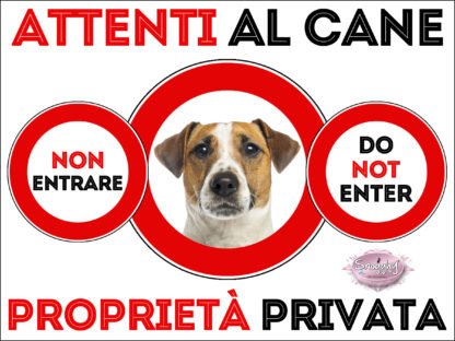 TARGA ATTENTI AL CANE - JACK RUSSEL TERRIER