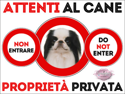 TARGA ATTENTI AL CANE - JAPANESE CHIN