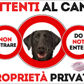 TARGA ATTENTI AL CANE - LABRADOR CHOCOLATE