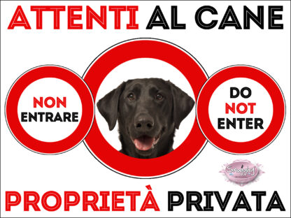 TARGA ATTENTI AL CANE - LABRADOR CHOCOLATE