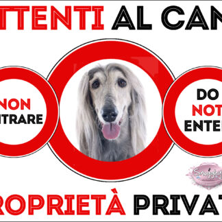 TARGA ATTENTI AL CANE - LEVRIERO AFGANO