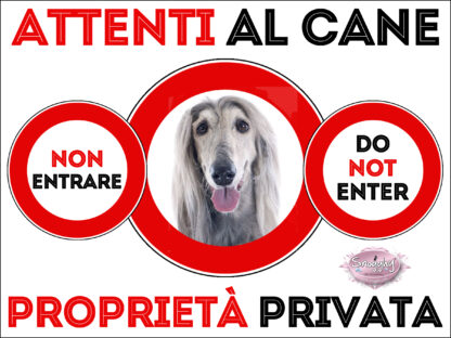 TARGA ATTENTI AL CANE - LEVRIERO AFGANO