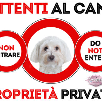 TARGA ATTENTI AL CANE - MALTESE
