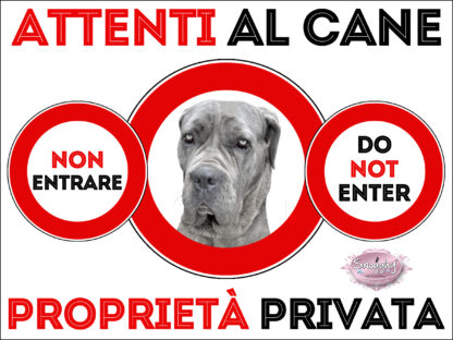 TARGA ATTENTI AL CANE - MASTINO NAPOLETANO