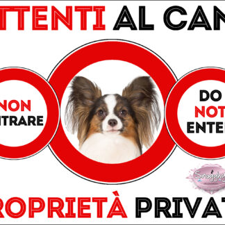 TARGA ATTENTI AL CANE - PAPILLON