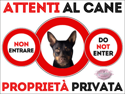 TARGA ATTENTI AL CANE - PASTORE AUSTRALIANO KELPIE