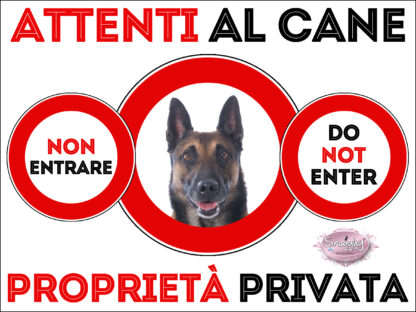 TARGA ATTENTI AL CANE - PASTORE BELGA