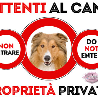 TARGA ATTENTI AL CANE - PASTORE SCOZZESE