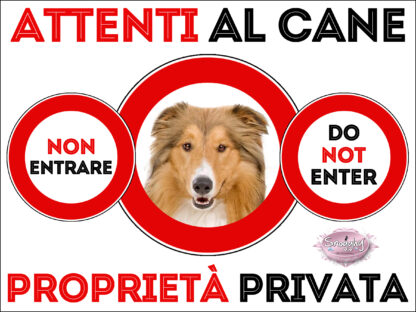 TARGA ATTENTI AL CANE - PASTORE SCOZZESE