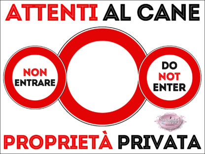 TARGA ATTENTI AL CANE PERSONALIZZATA