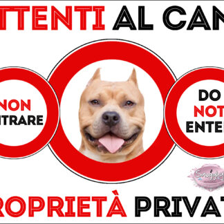 TARGA ATTENTI AL CANE - PITBULL