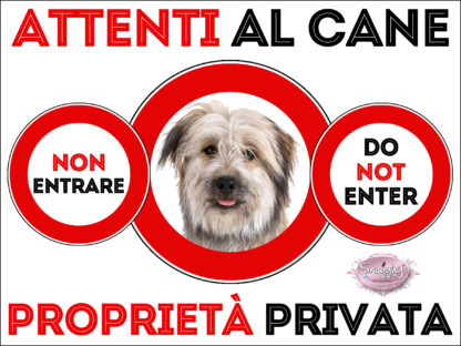 TARGA ATTENTI AL CANE - PASTORE DEI PIRENEI