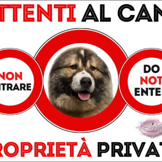 TARGA ATTENTI AL CANE - PASTORE DEL CAUCASO