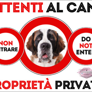 TARGA ATTENTI AL CANE - SAN BERNARDO