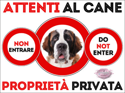 TARGA ATTENTI AL CANE - SAN BERNARDO