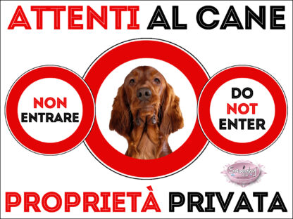 TARGA ATTENTI AL CANE - SETTER IRLANDESE