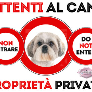 TARGA ATTENTI AL CANE - SHIT ZU