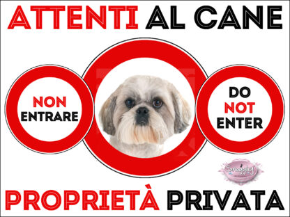 TARGA ATTENTI AL CANE - SHIT ZU