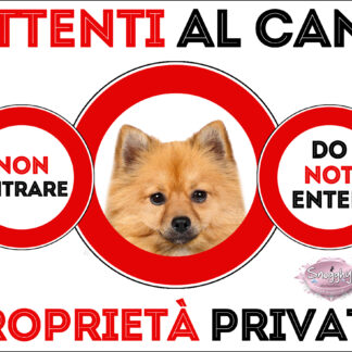TARGA ATTENTI AL CANE - SPITZ