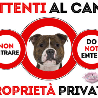 TARGA ATTENTI AL CANE - STAFFORDSHIRE BULL TERRIER