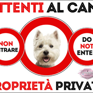 TARGA ATTENTI AL CANE - WEST HIGLAND TERRIER