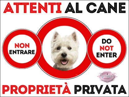 TARGA ATTENTI AL CANE - WEST HIGLAND TERRIER