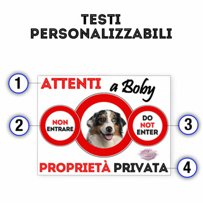 TARGA ATTENTI AL CANE PERSONALIZZATA - immagine 2
