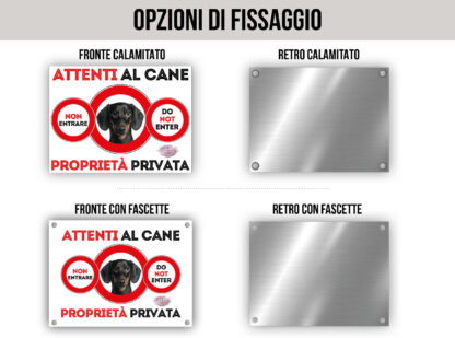 TARGA ATTENTI AL CANE - BASSOTTO NERO - immagine 3