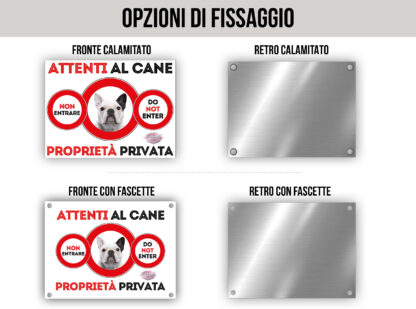 TARGA ATTENTI AL CANE - BULLDOG FRANCESE  CAILLE - immagine 2