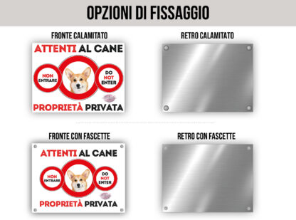 TARGA ATTENTI AL CANE - CORGI - immagine 2