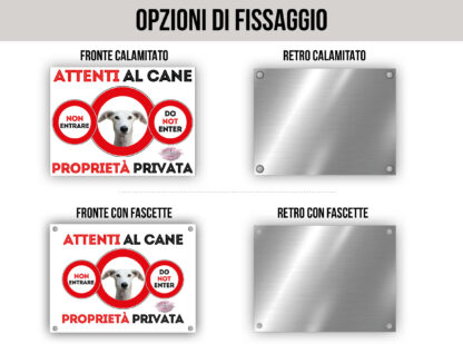 TARGA ATTENTI AL CANE - GALGO ESPAÑOL - immagine 2