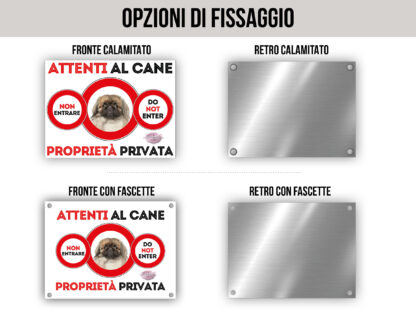 TARGA ATTENTI AL CANE - PECHINESE - immagine 2