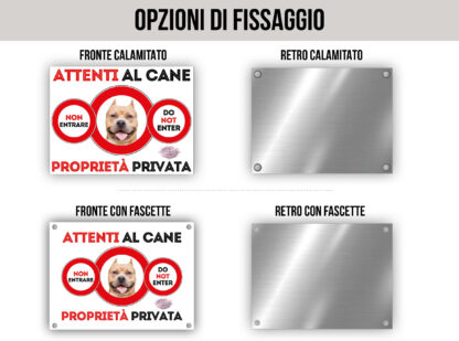 TARGA ATTENTI AL CANE - PITBULL - immagine 2