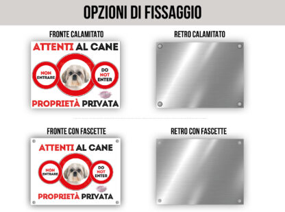 TARGA ATTENTI AL CANE - SHIT ZU - immagine 2