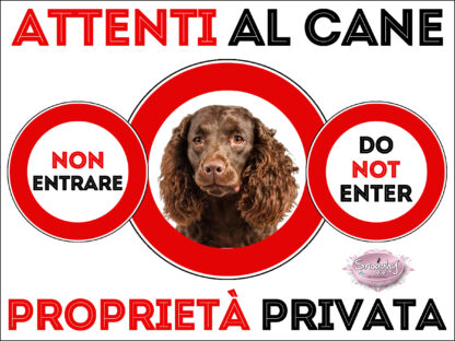 TARGA ATTENTI AL CANE - AMERICAN WATER TERRIER