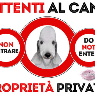 TARGA ATTENTI AL CANE - BEDLINGTON