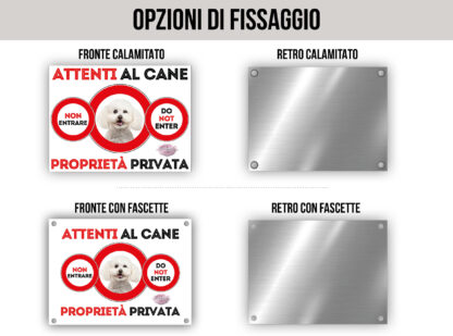 TARGA ATTENTI AL CANE - BICHON FRISE - immagine 2