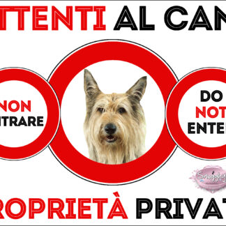 TARGA ATTENTI AL CANE - CANE DA PASTORE DI PICARDIA