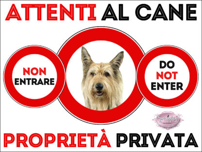 TARGA ATTENTI AL CANE - CANE DA PASTORE DI PICARDIA
