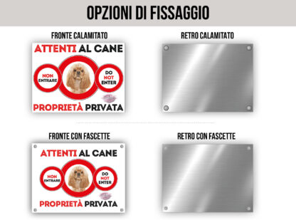 TARGA ATTENTI AL CANE - COCKER AMERICANO - immagine 2