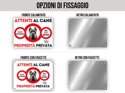 TARGA ATTENTI AL CANE - CORSO - immagine 2