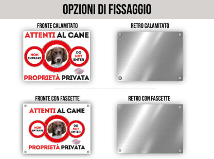 TARGA ATTENTI AL CANE - EPAGNEUL OLANDESE DI DRENT - immagine 2