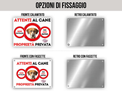 TARGA ATTENTI AL CANE - FOXHOUND - immagine 2