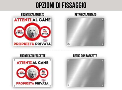 TARGA ATTENTI AL CANE - PASTORE MAREMMANO - immagine 2