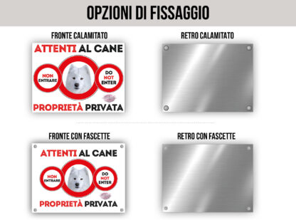 TARGA ATTENTI AL CANE - SAMOIEDO - immagine 2