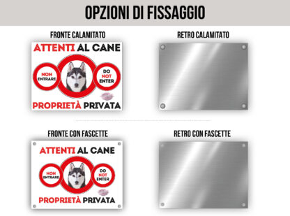 TARGA ATTENTI AL CANE - SIBERIAN HUSKY - immagine 2