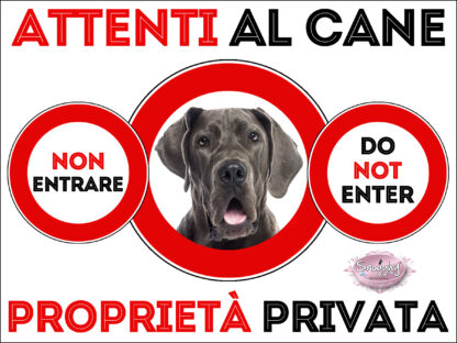 TARGA ATTENTI AL CANE - ALANO