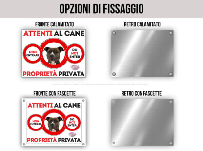 TARGA ATTENTI AL CANE - AMERICAN STAFFORDSHIRE TERRIER - immagine 2