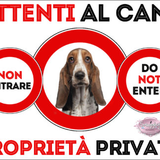 TARGA ATTENTI AL CANE - BASSET HOUND