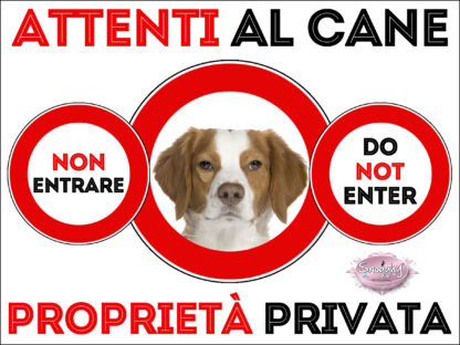 TARGA ATTENTI AL CANE - BRETON